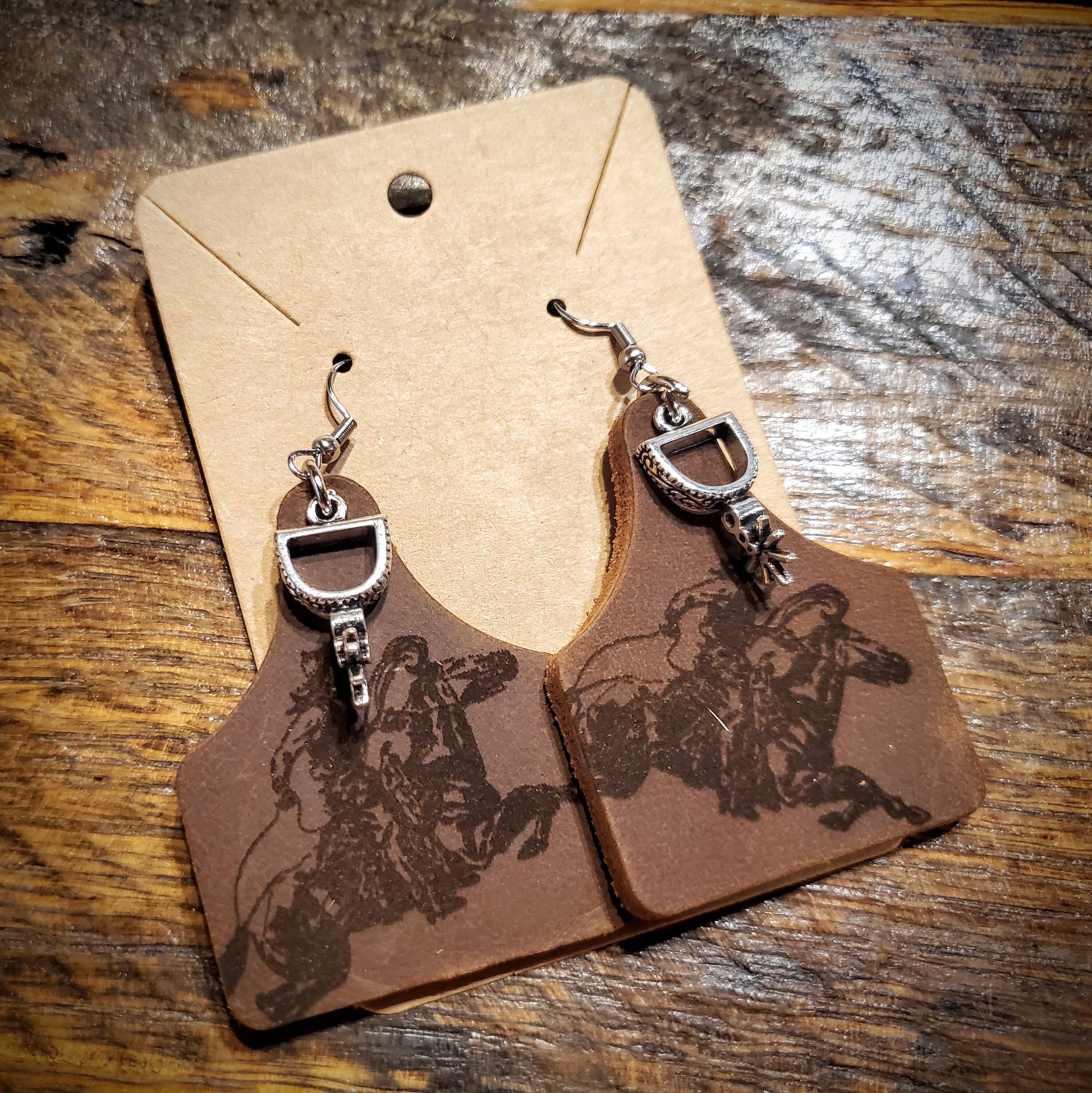 Cowboyin' - Handmade Genuine Leather Western Hypoallergenic Earrings