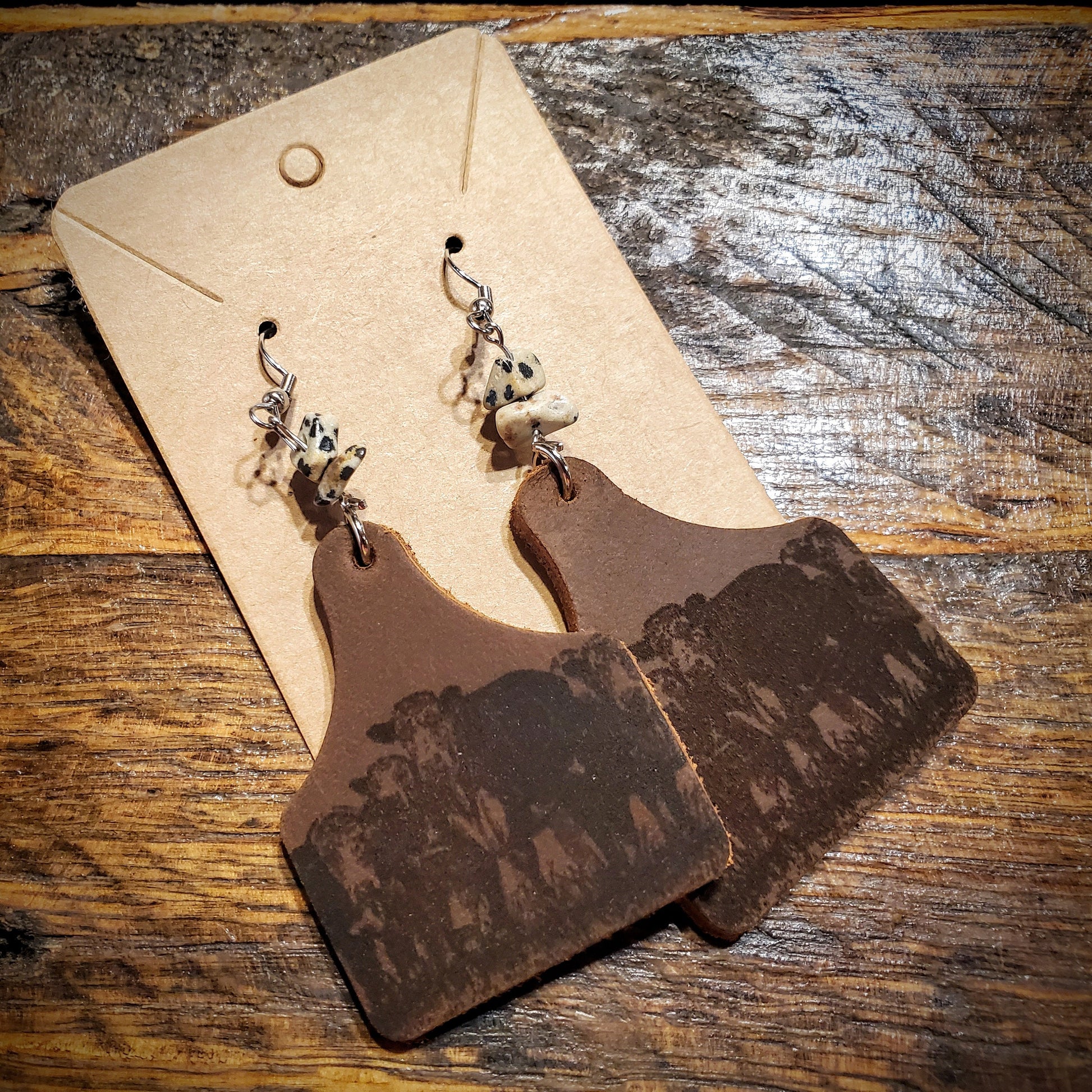 Hereford Herd - Handmade Genuine Leather Western Hypoallergenic Earrings