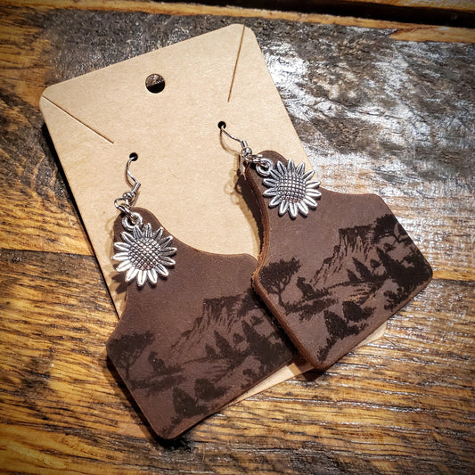 Mountain View - Handmade Genuine Leather Western Hypoallergenic Earrings