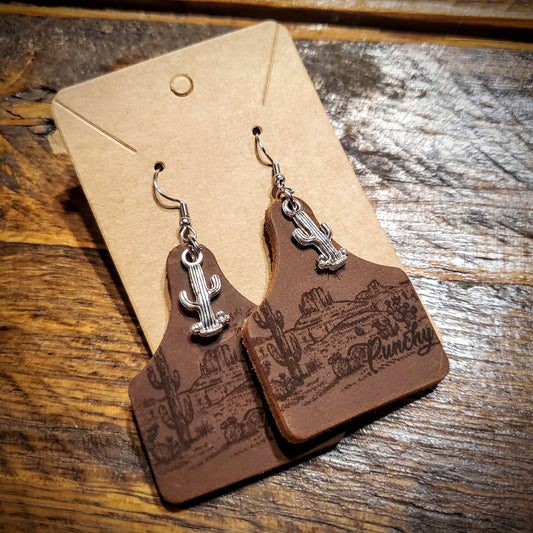 Punchy - Handmade Genuine Leather Western Hypoallergenic Earrings