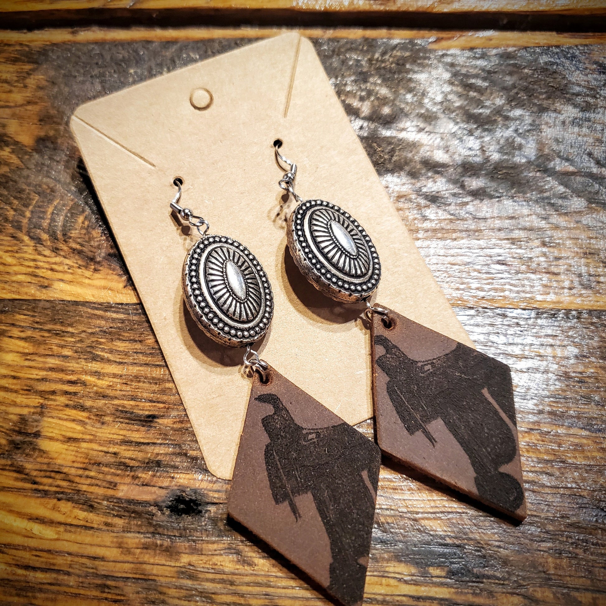 The Saddlemaker - Handmade Genuine Leather Western Hypoallergenic Earrings