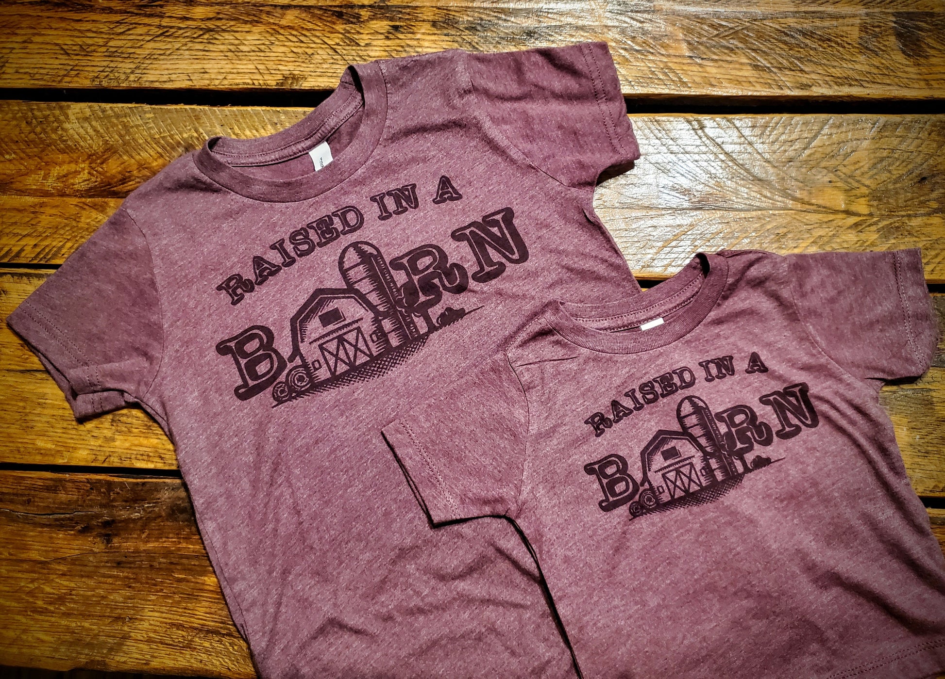 Raised In A Barn - Premium Extra Soft Vintage Western Tee Shirt - Pick Your Color - Baby, Toddler, Youth, Adult Sizes