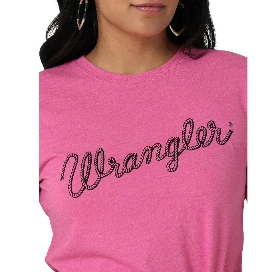 NEW Genuine Wrangler Women's Pink Logo Tee