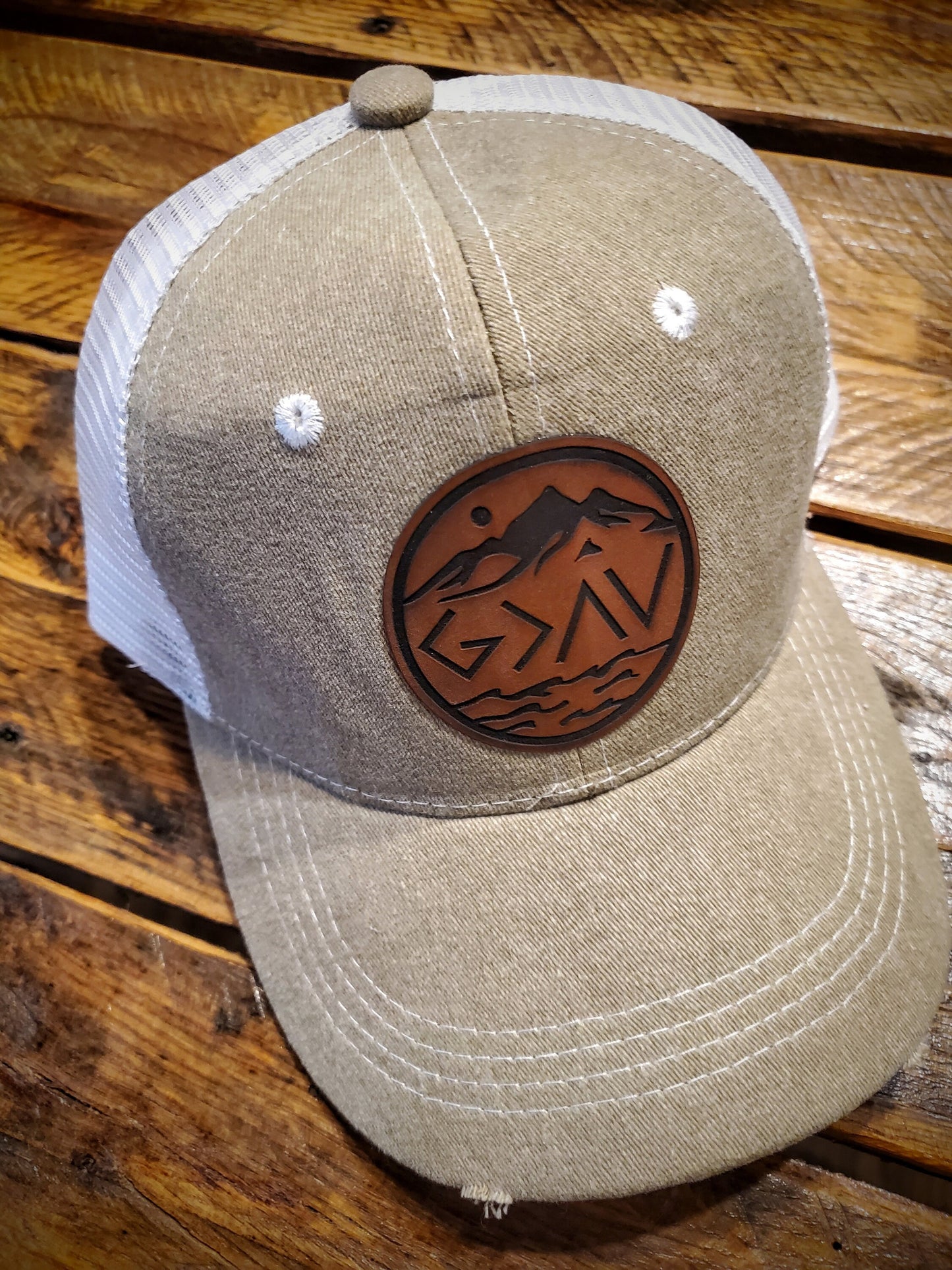 Vintage Leather God Is Greater Than The Highs And Lows Patch Hat