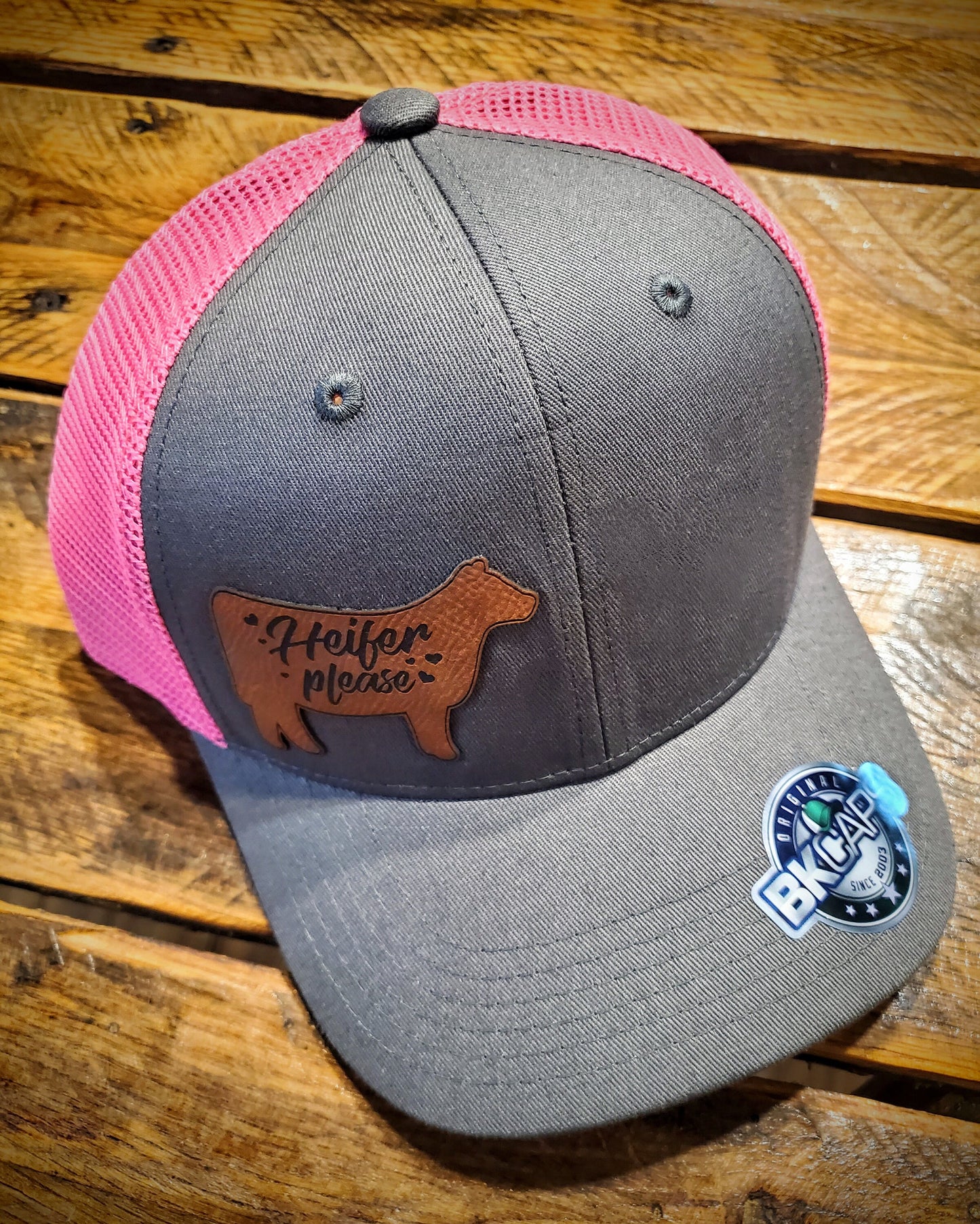 Vintage Leather Heifer Please Patch Hat