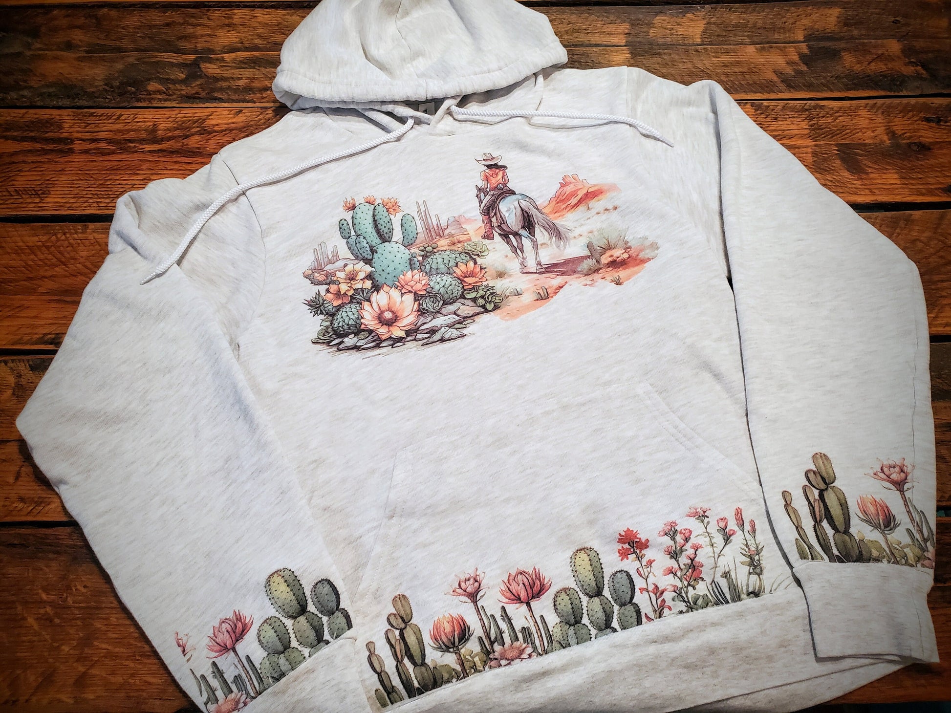 Desert Cowgirl Hoodie - Premium Extra Soft Vintage Western Fleece Sweatshirt