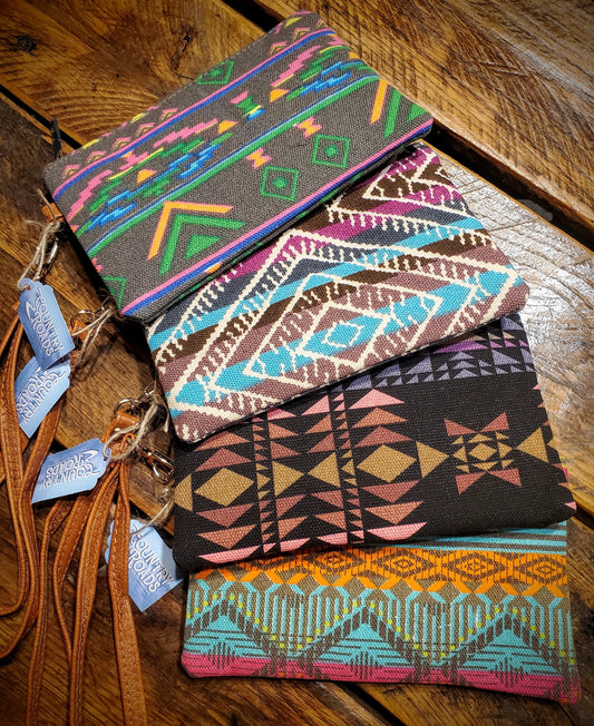 Western Aztec Wristlet Wallets