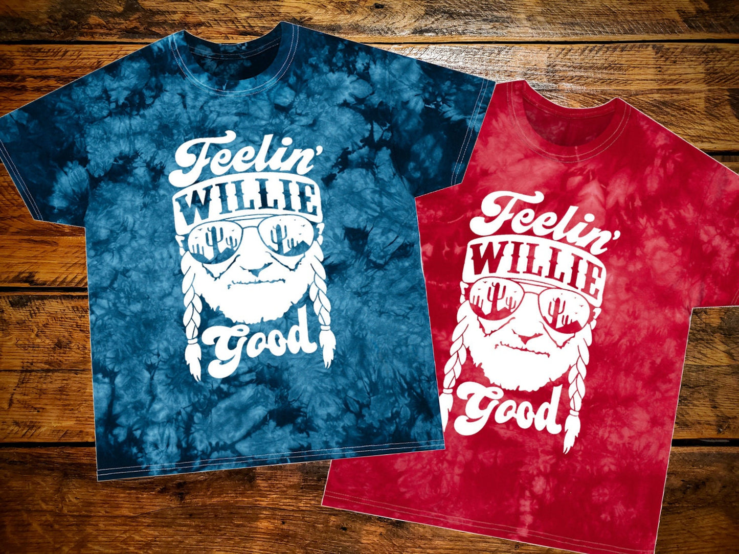 Feelin' Willie Good - Premium Retro Tie-Dye Western Shirt