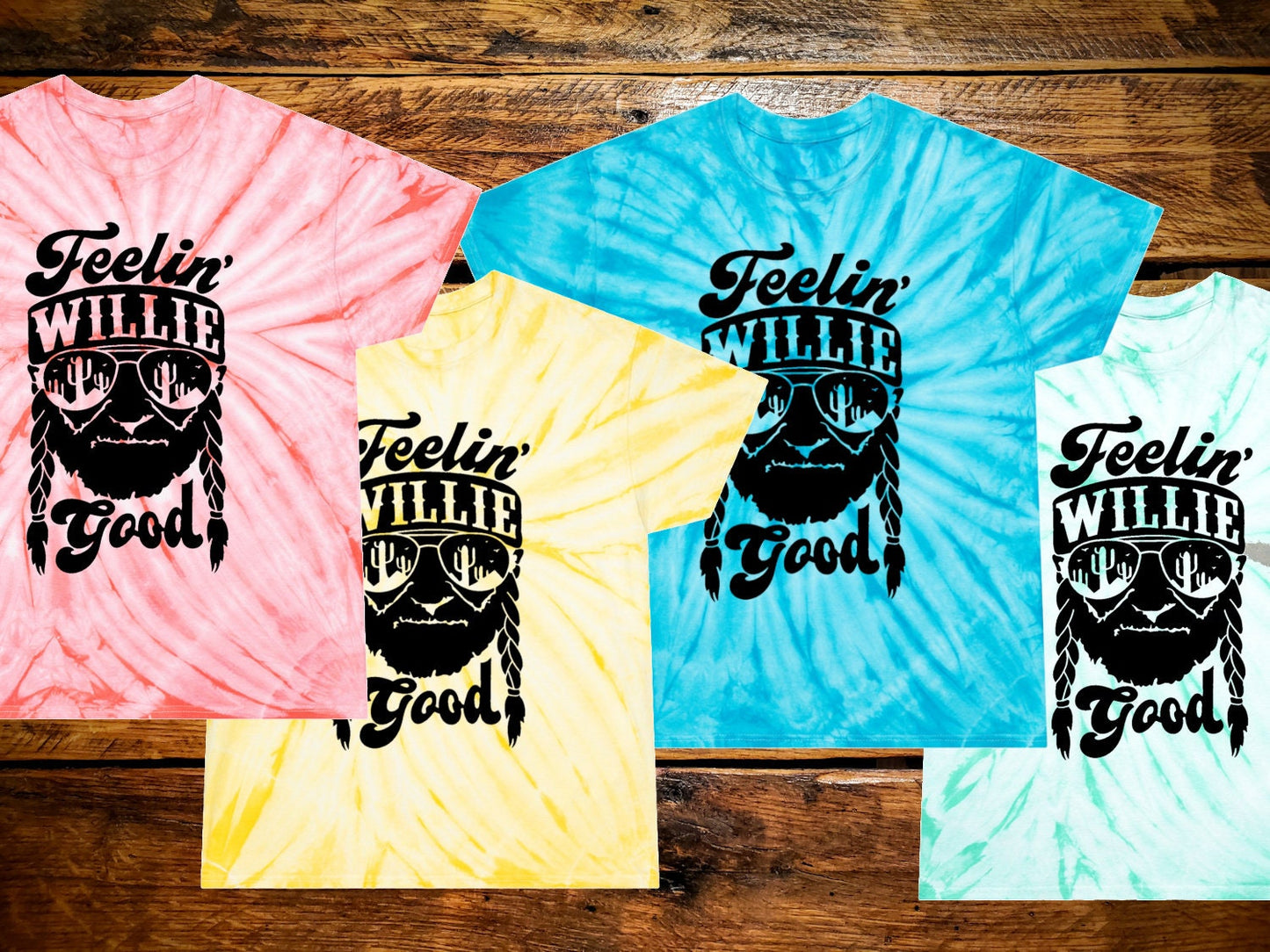 Feelin' Willie Good - Premium Retro Tie-Dye Western Shirt