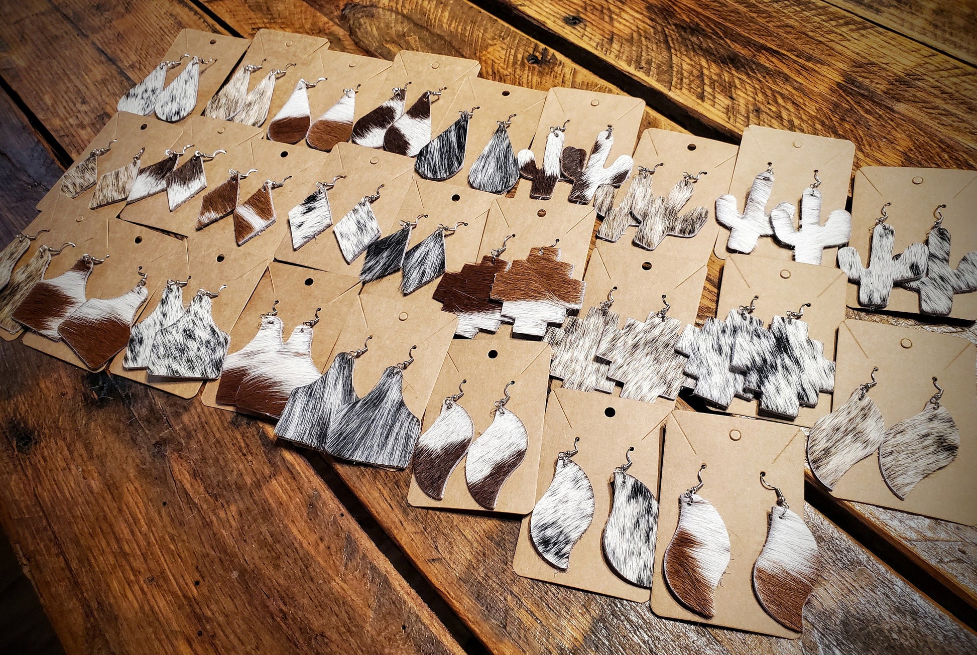 Handmade Genuine Cowhide Earrings - Hypoallergenic, Pick Your Style!