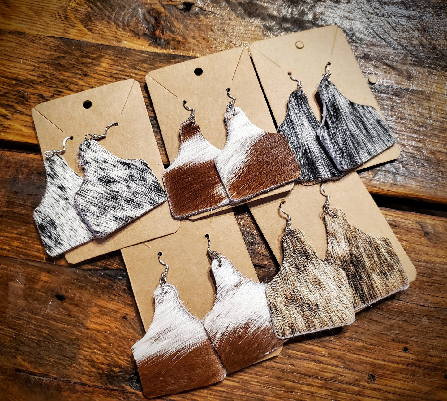 Handmade Genuine Cowhide Earrings - Hypoallergenic, Pick Your Style!