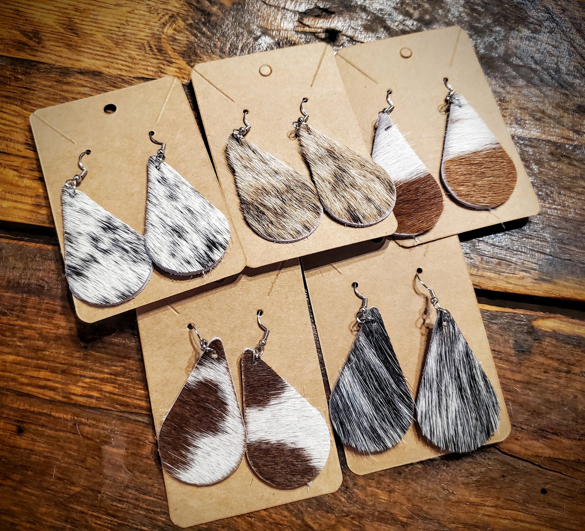 Handmade Genuine Cowhide Earrings - Hypoallergenic, Pick Your Style!