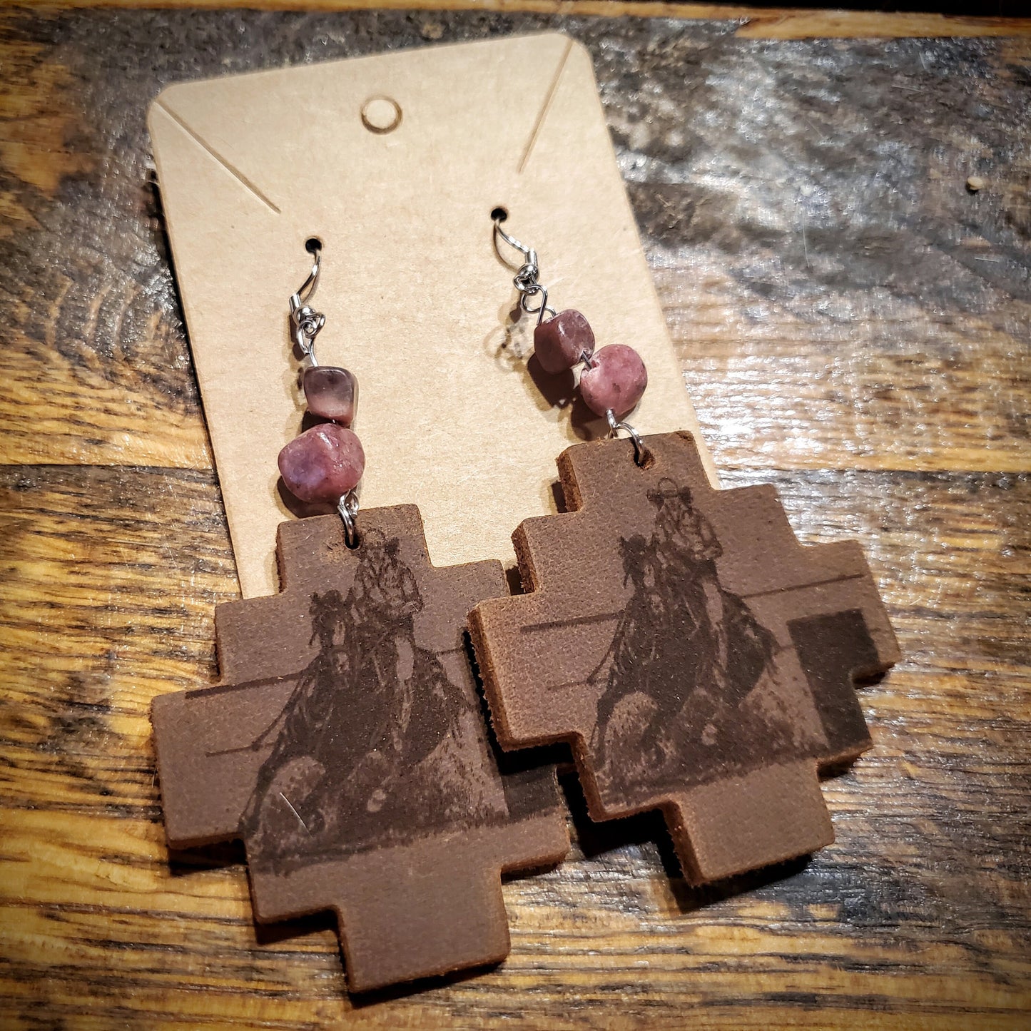 Chasin' Cans - Handmade Genuine Leather Western Hypoallergenic Earrings