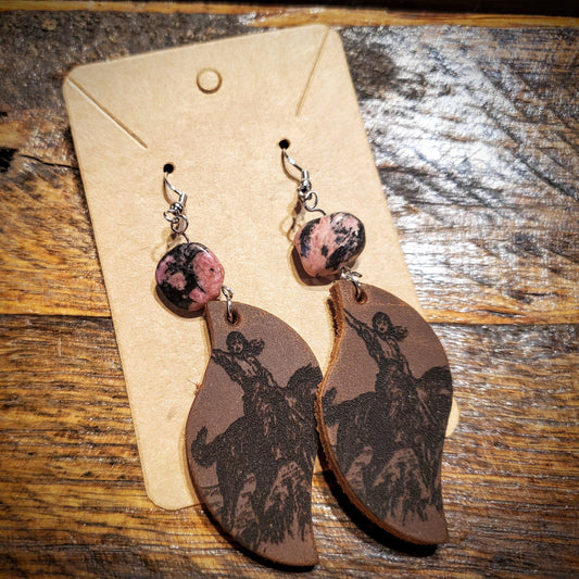 How 'Bout Them Cowgirls - Handmade Genuine Leather Western Hypoallergenic Earrings