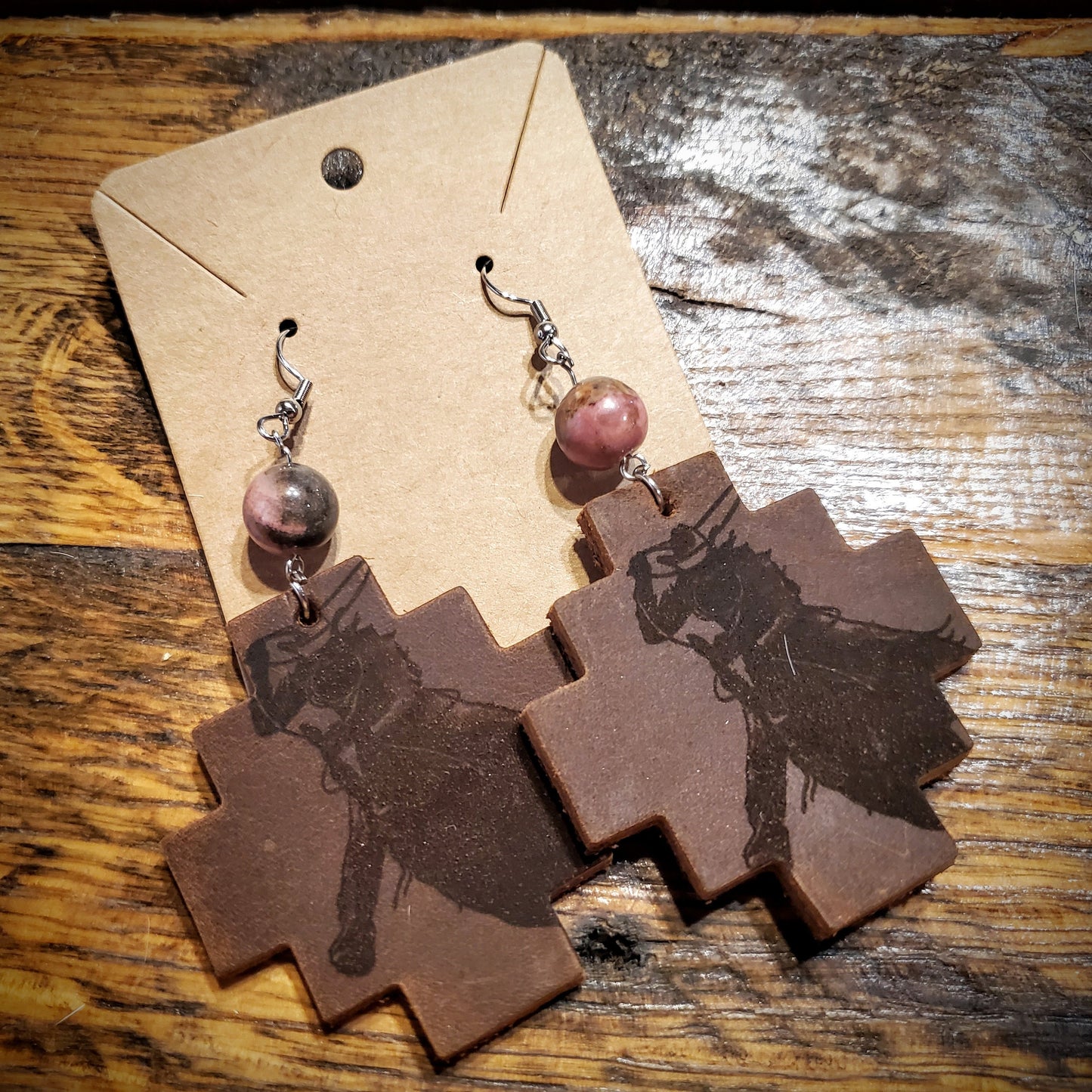 Pretty Gritty - Handmade Genuine Leather Western Hypoallergenic Earrings