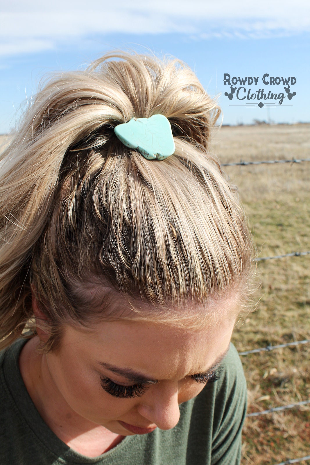 Western Turquoise Slab Hair Ties / Ponytail Holders - Great Gifts and Stocking Stuffers!