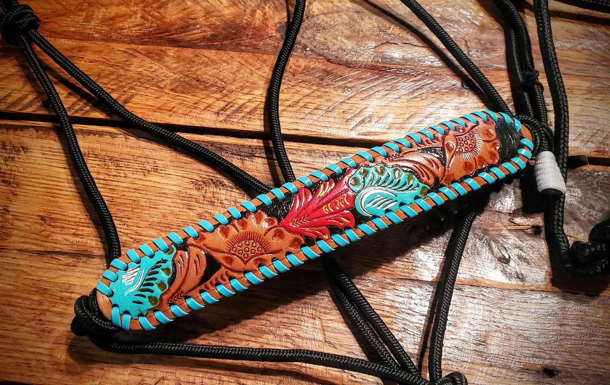 Hand Tooled Leather Horse Rope Halters - Great Gifts & Stocking Stuffers!