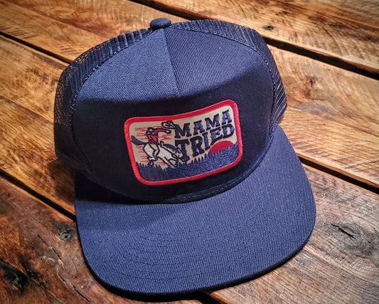 Vintage Mama Tried Western Retro Trucker Hat - Infant, Youth, & Adult Sizes