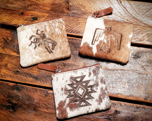 Genuine Cowhide Zip Wallet / Coin Purse - Great Gifts & Stocking Stuffers!