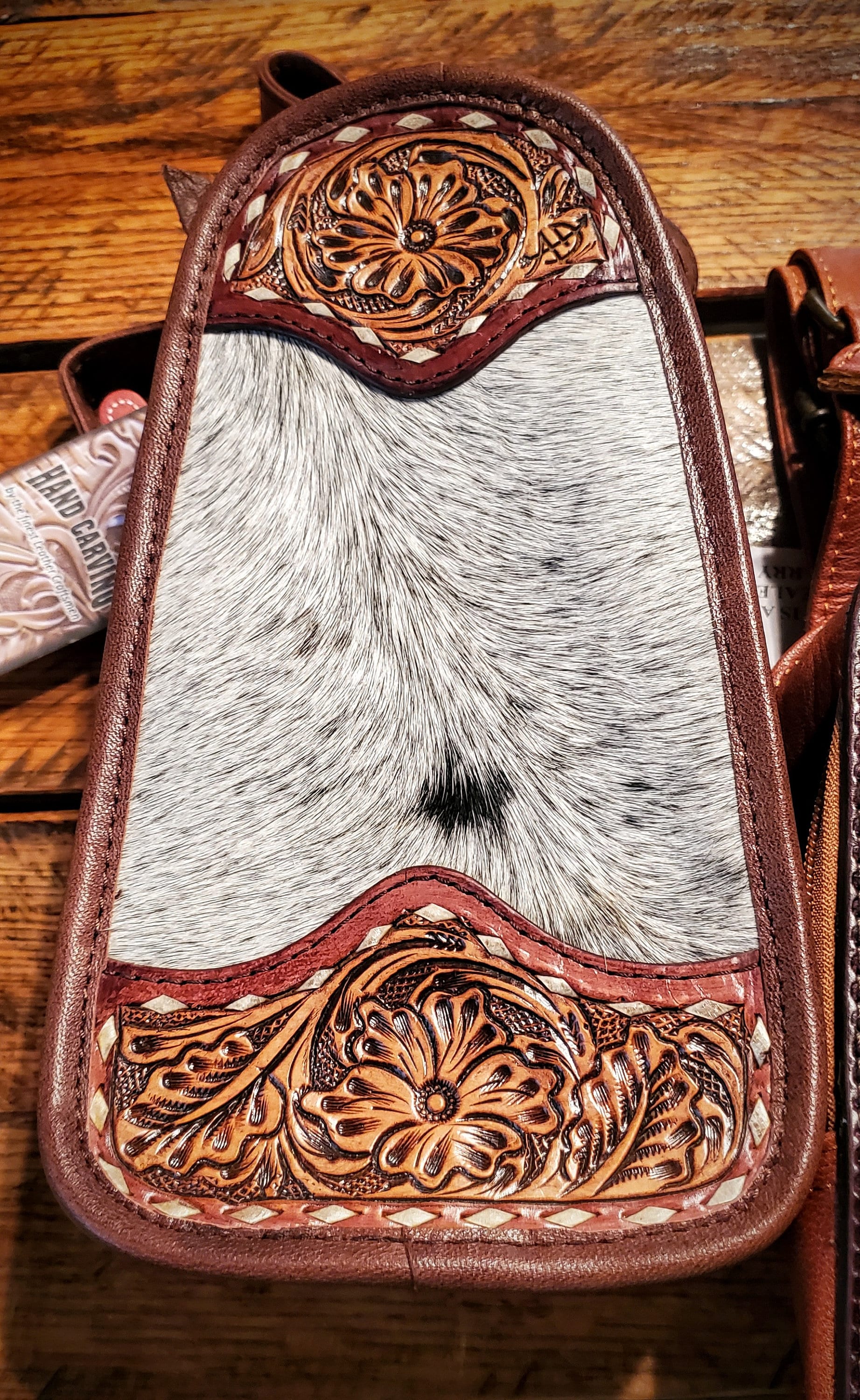 Genuine Tooled Leather Cowhide & Wool Pendleton Saddle Blanket Sling Backpacks