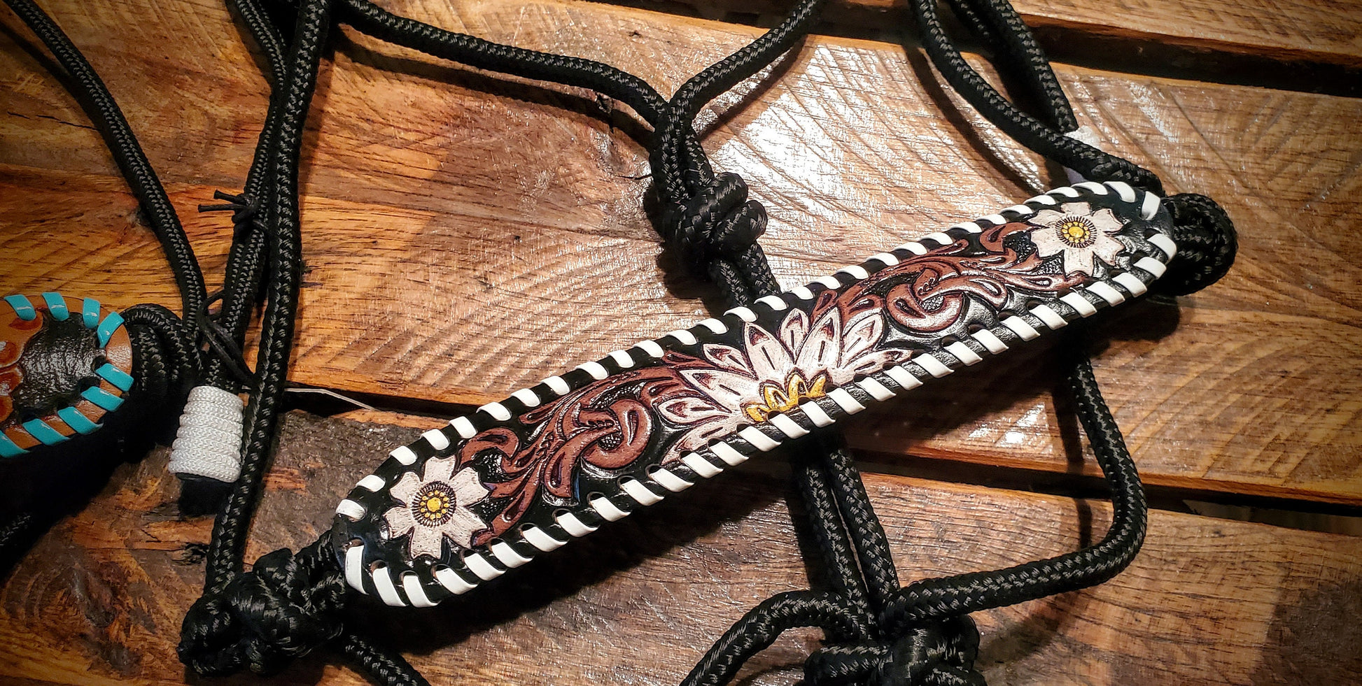 Hand Tooled Leather Horse Rope Halters - Great Gifts & Stocking Stuffers!