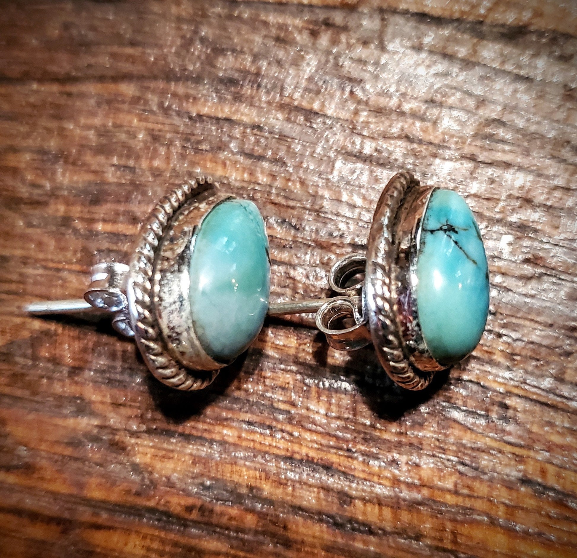 Sterling Silver & Turquoise Stud Earrings