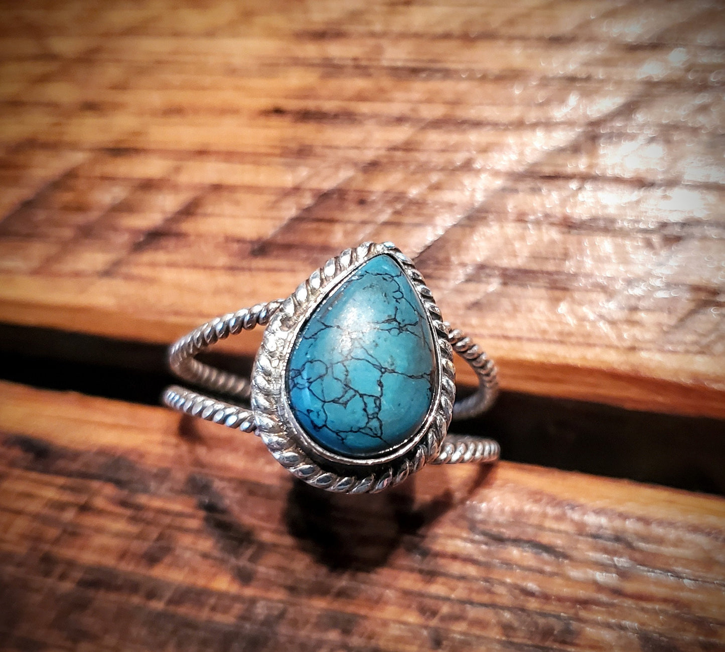 Plus Size Sterling Silver & Turquoise Ring