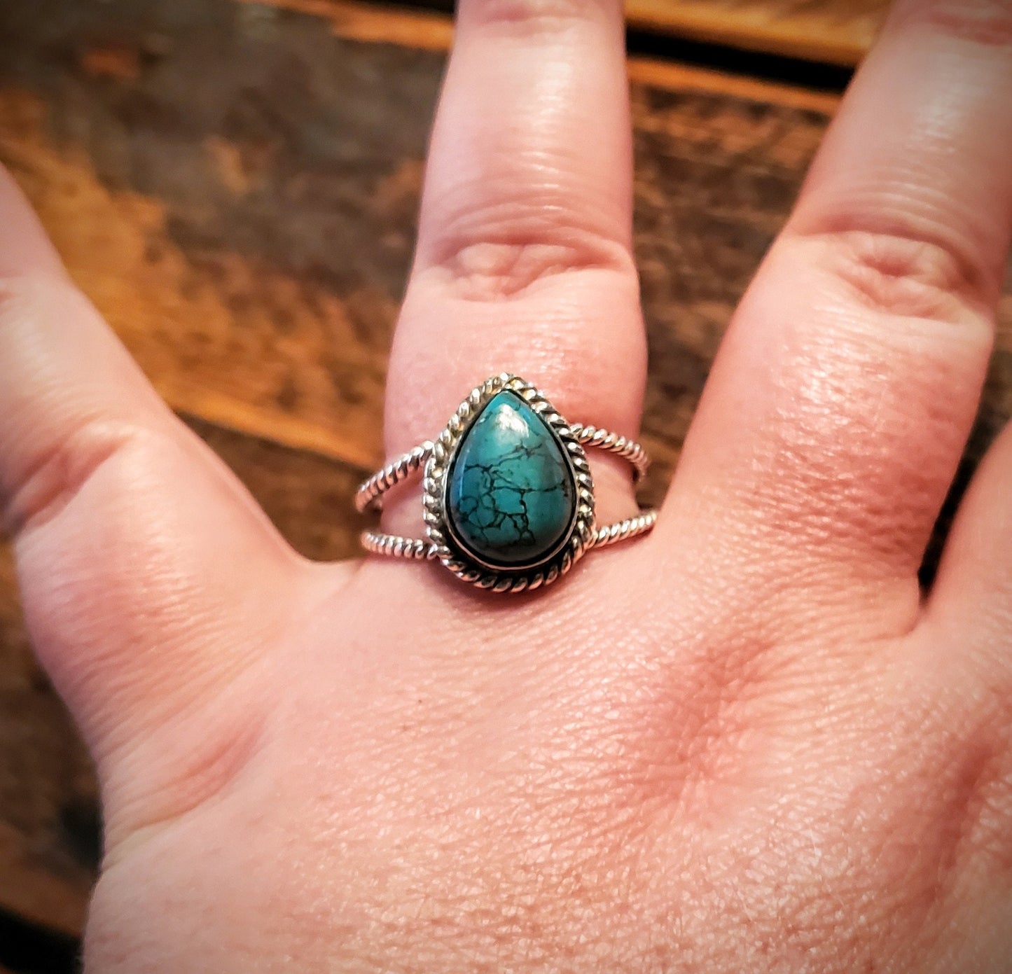 Plus Size Sterling Silver & Turquoise Ring