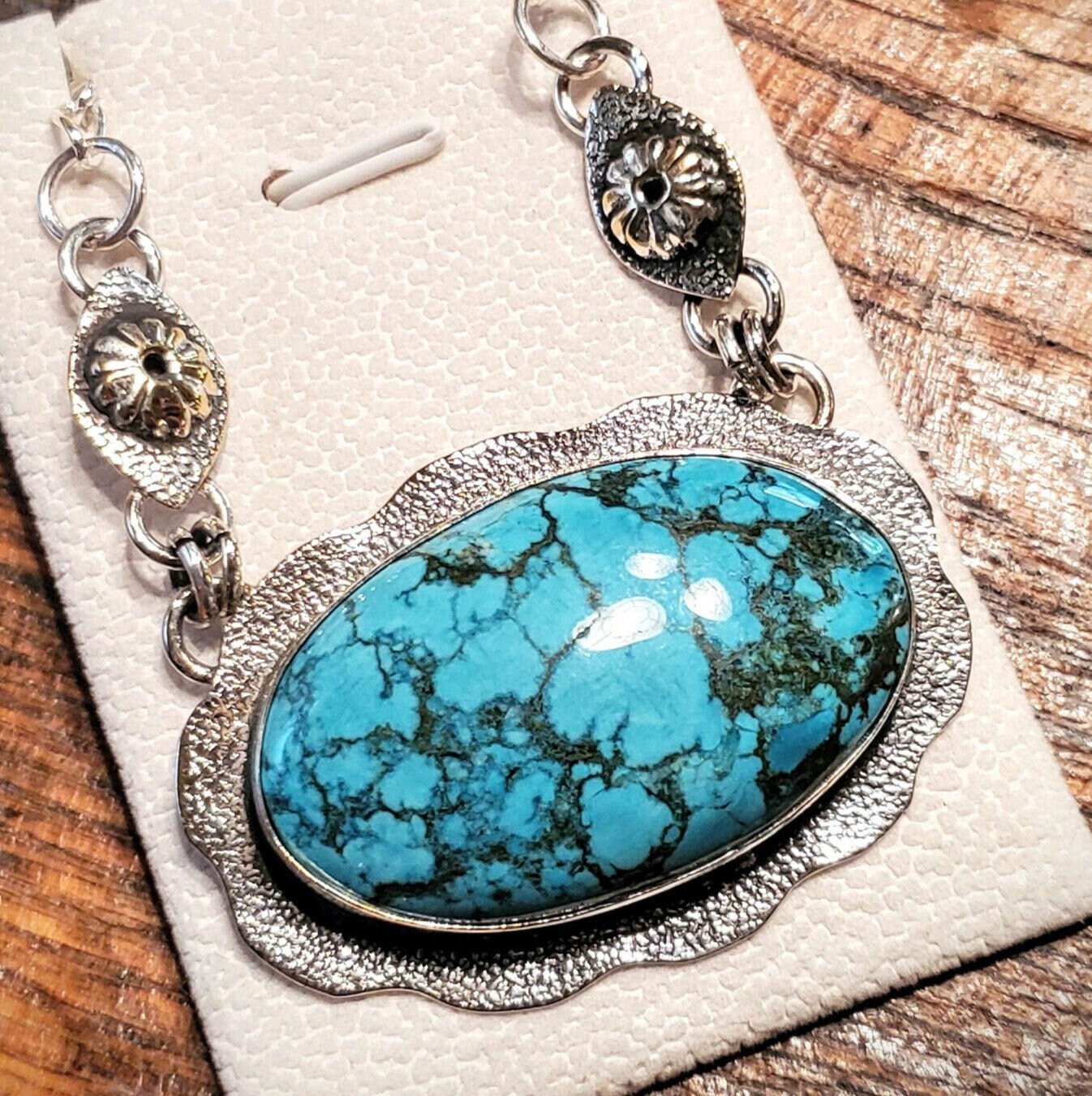 Sterling Silver & Turquoise Pendant Necklace with 20" Sterling Silver Chain