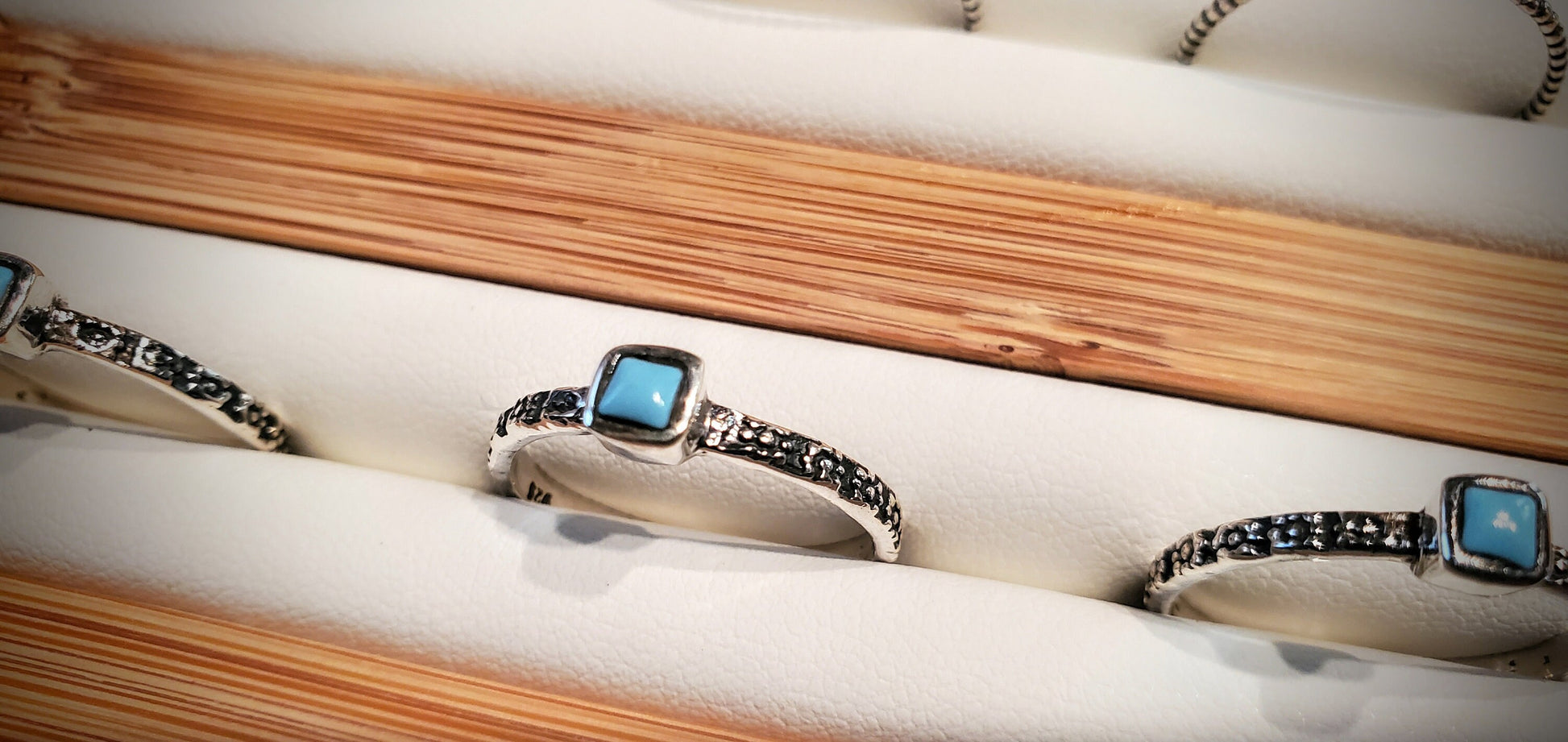 Dainty Sterling Silver & Turquoise Western Stacking Rings