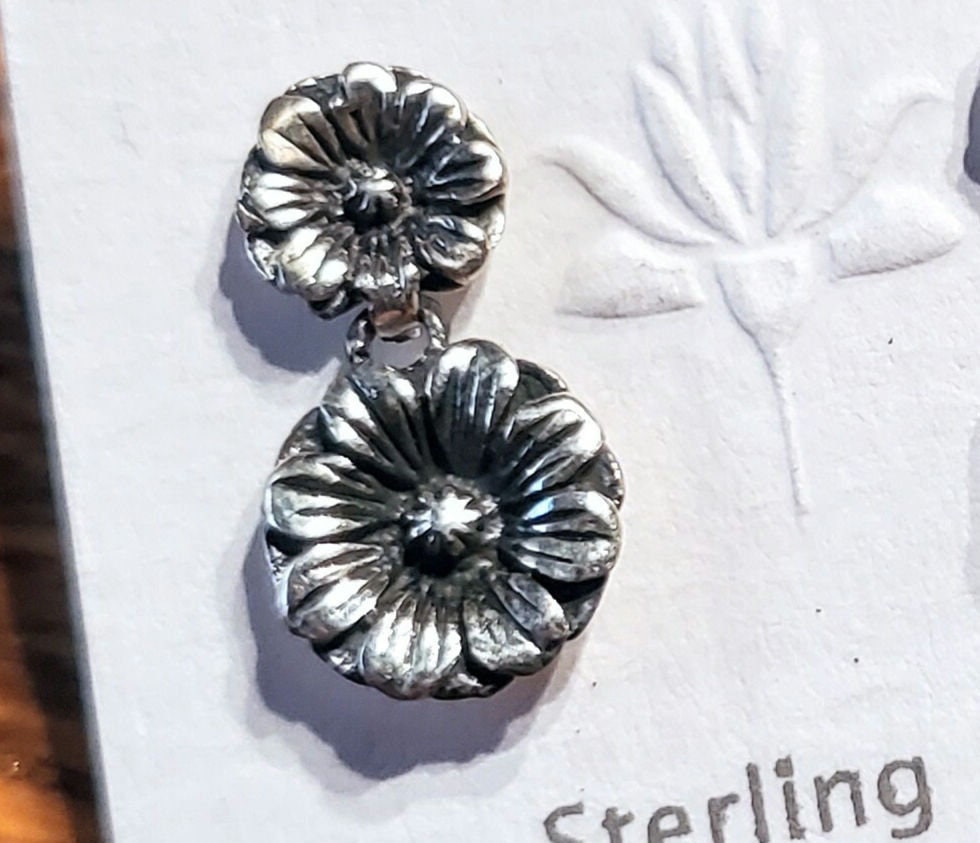 Sterling Silver & Turquoise Flower Earrings