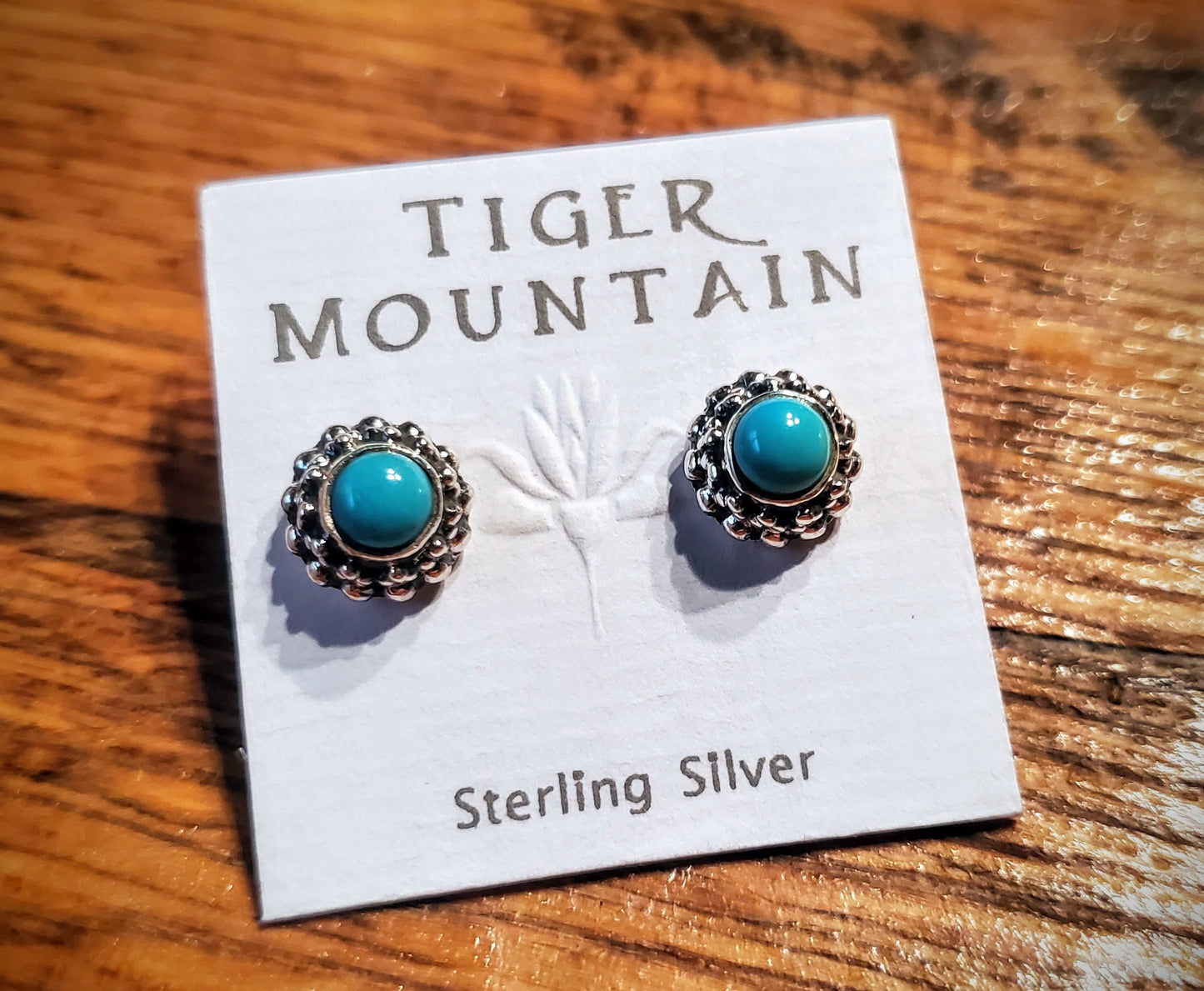 Dainty Sterling Silver & Turquoise Western Stud Earrings