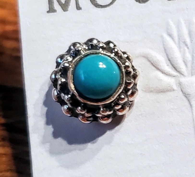 Dainty Sterling Silver & Turquoise Western Stud Earrings