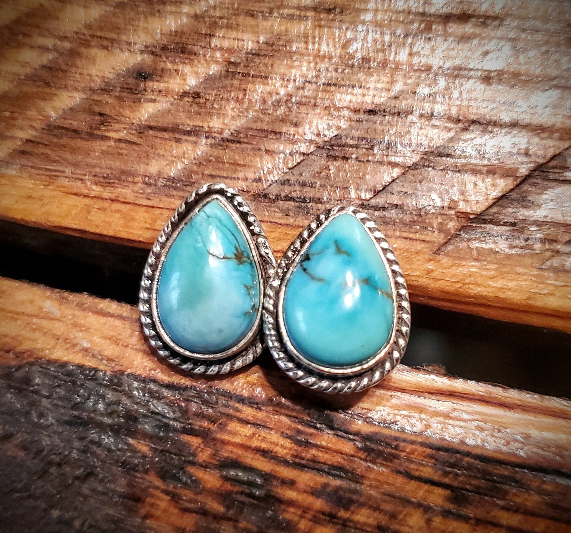 Sterling Silver & Turquoise Stud Earrings