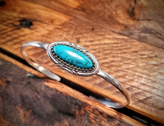 Sterling Silver & Turquoise Bangle Bracelet