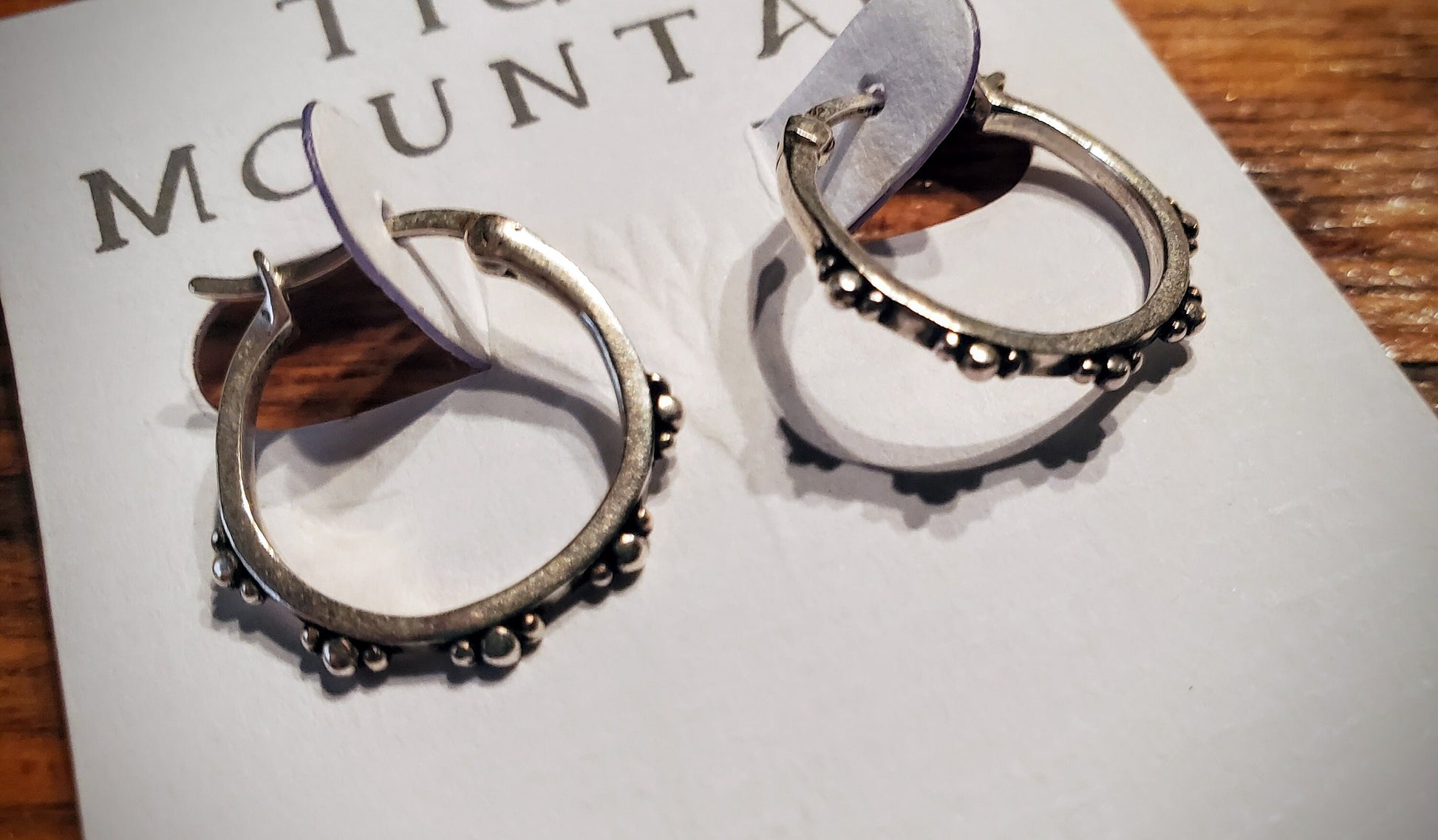 Sterling Silver Dotted Hoop Earrings