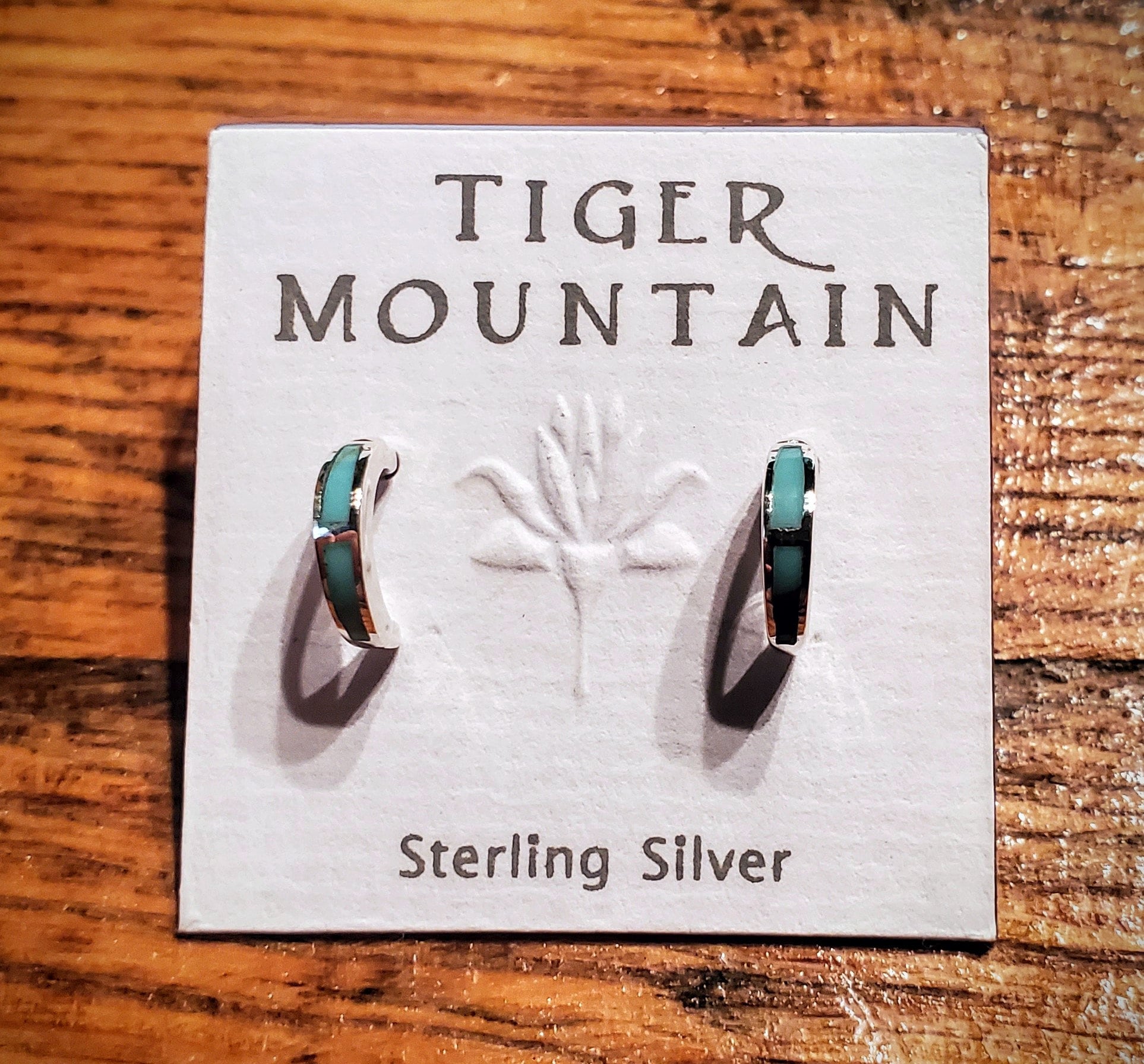 Dainty Sterling Silver & Turquoise Western Hoop Earrings