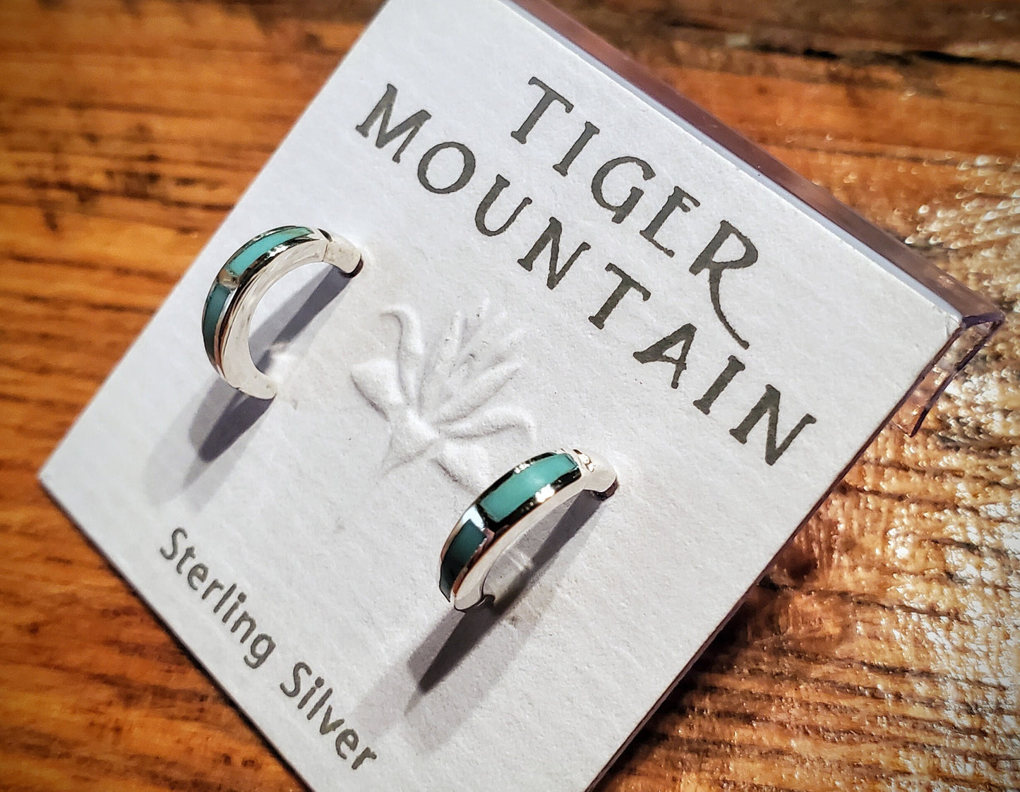 Dainty Sterling Silver & Turquoise Western Hoop Earrings