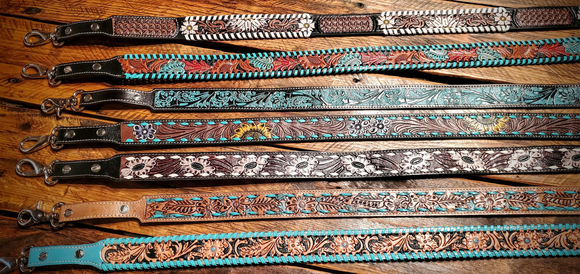 Genuine Hand Tooled Western Leather Crossbody Purse Straps - Upgrade Your Favorite Purse!