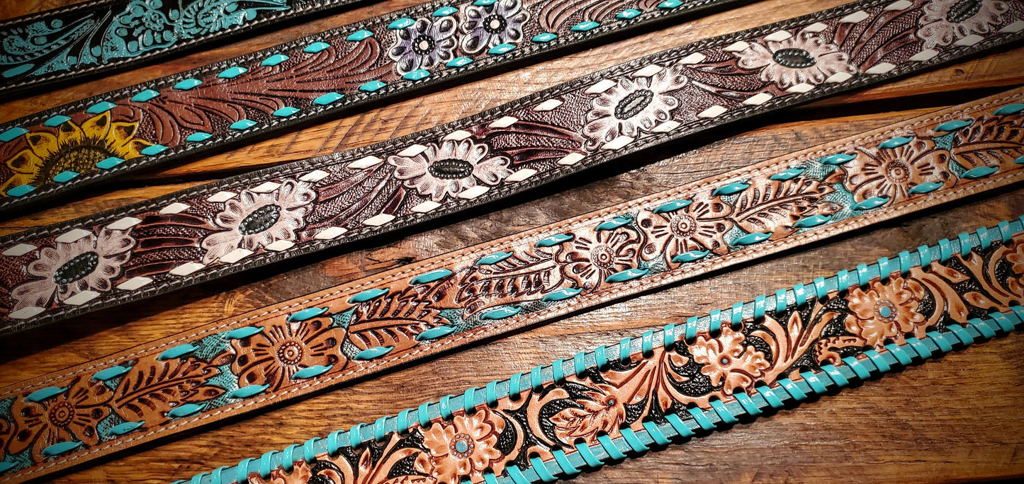 Genuine Hand Tooled Western Leather Crossbody Purse Straps - Upgrade Your Favorite Purse!