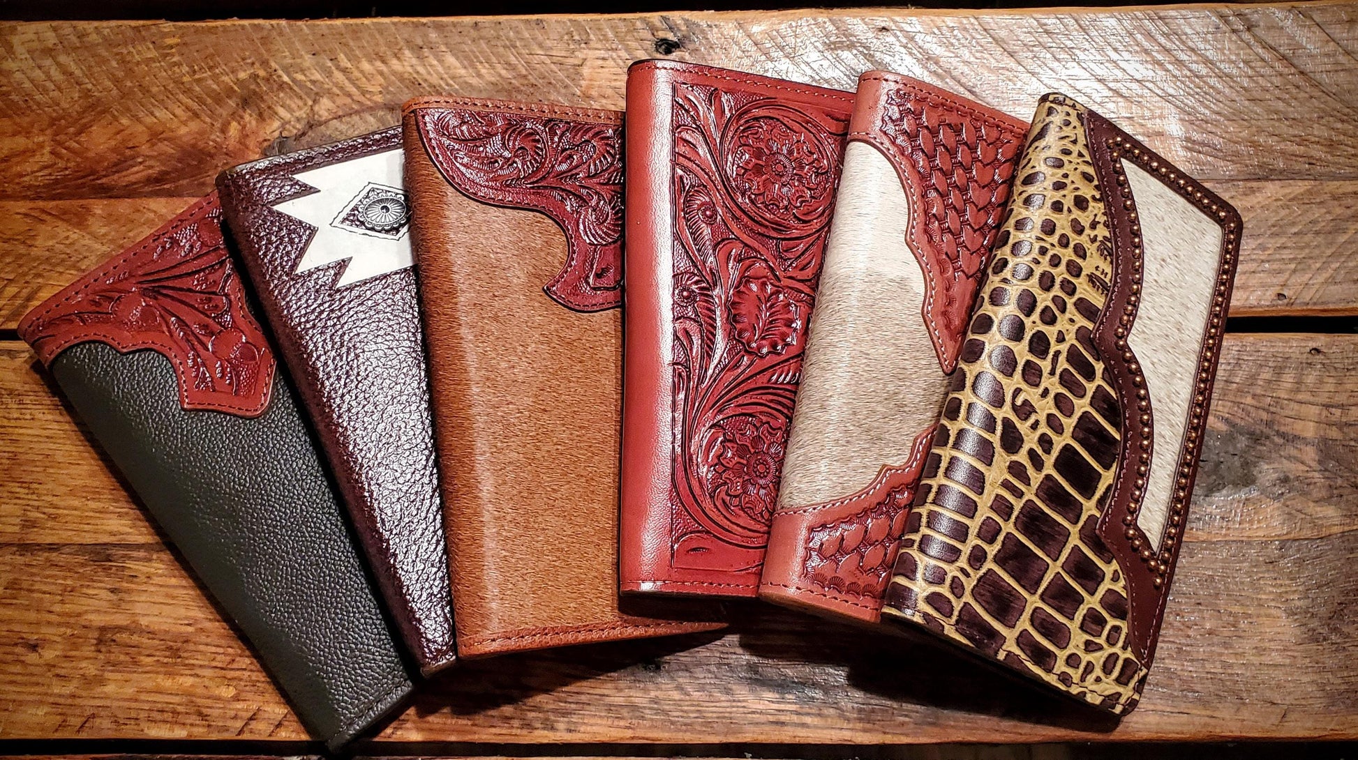 Men's Western Leather Tooled Wallets