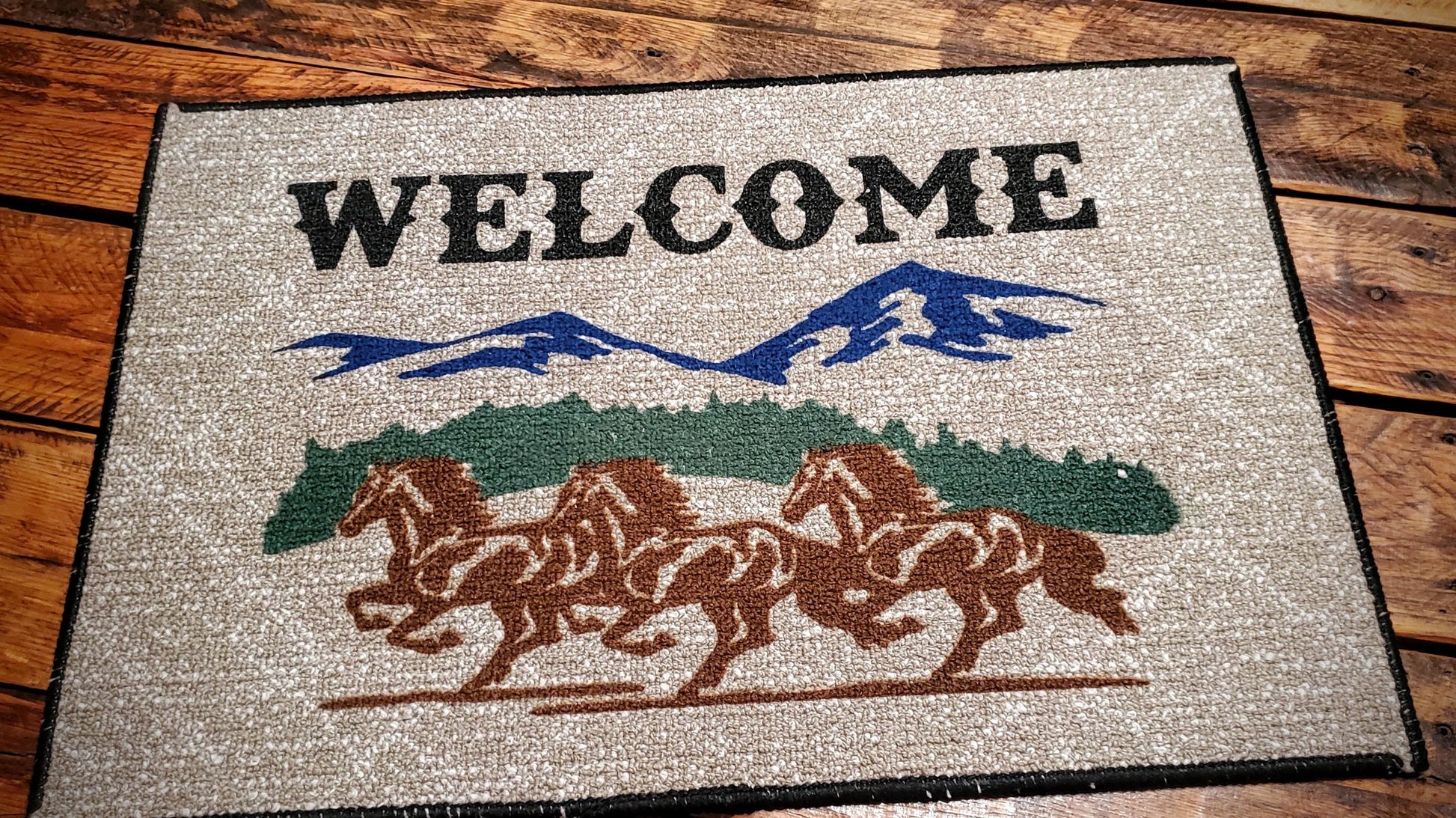 Horses Western Welcome Mat / Accent Rug 27" x 18" - Great gift ideas!