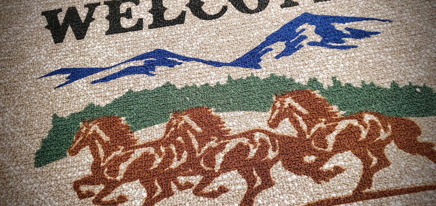 Horses Western Welcome Mat / Accent Rug 27" x 18" - Great gift ideas!