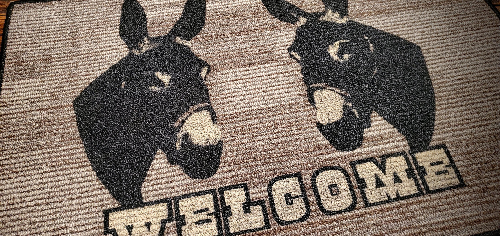 Mules Western Welcome Mat / Accent Rug 27" x 18" - Great gift ideas!