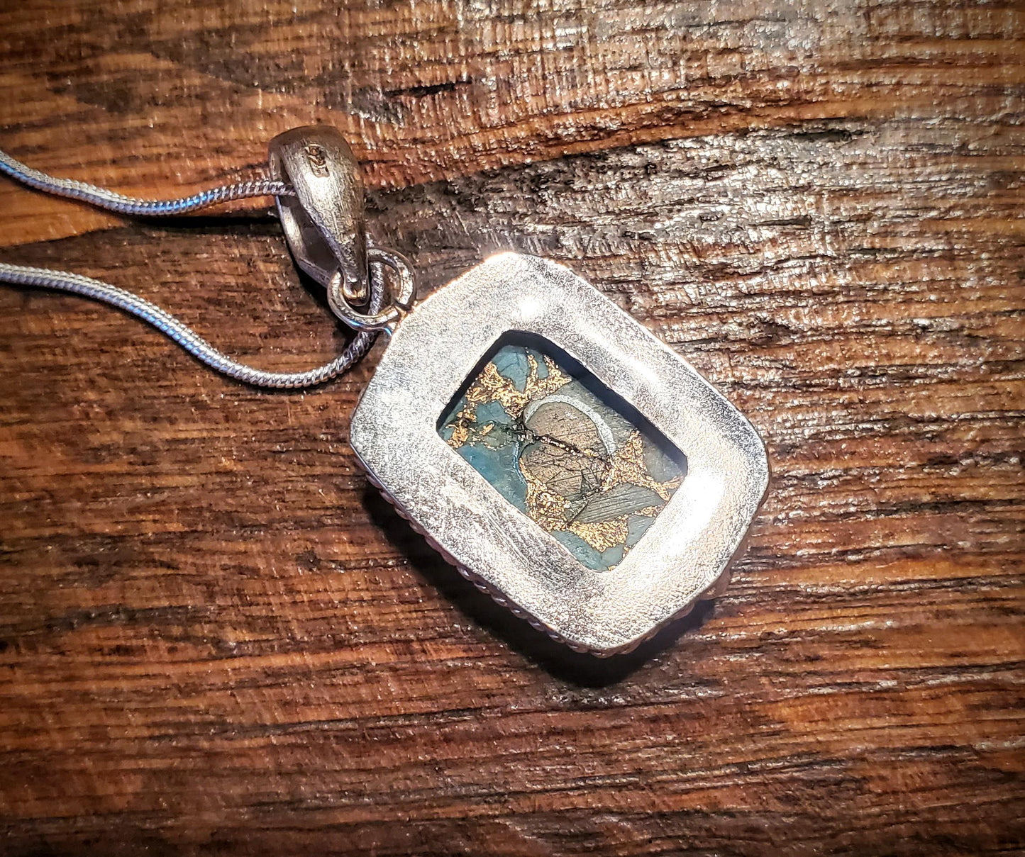 Sterling Silver & Turquoise Pendant Necklace with 24" Sterling Silver Chain