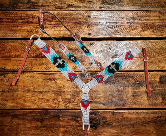 Handwoven Western Breastcollar & Headstall Set