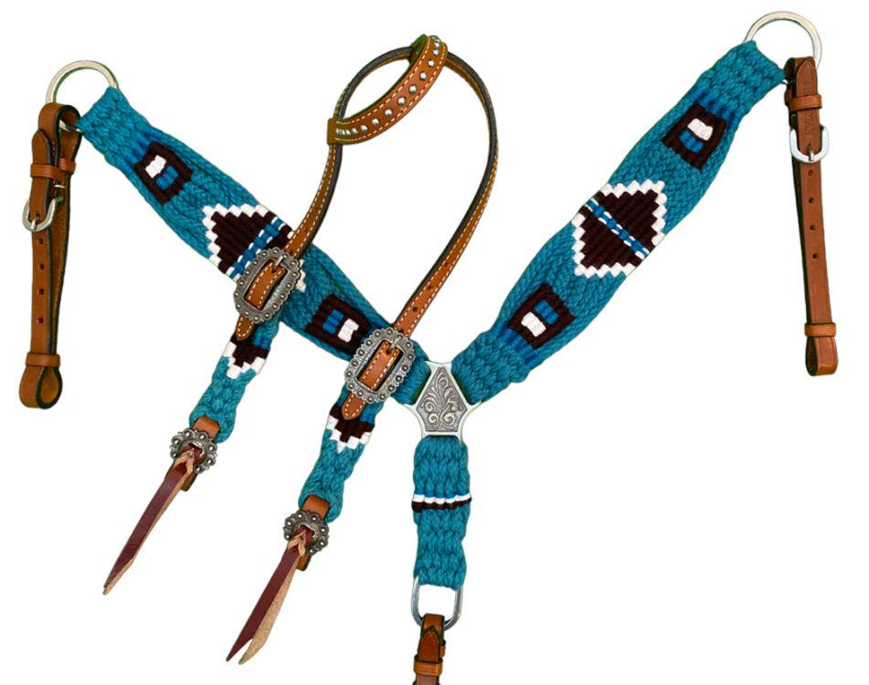 Handwoven Pony Western Breastcollar & Headstall Set