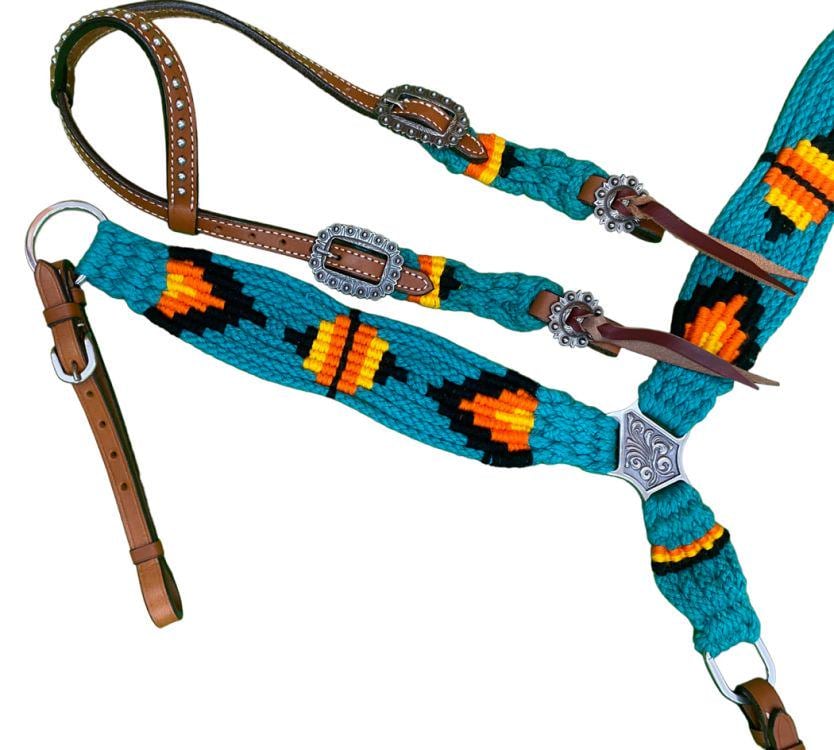 Handwoven Pony Western Breastcollar & Headstall Set