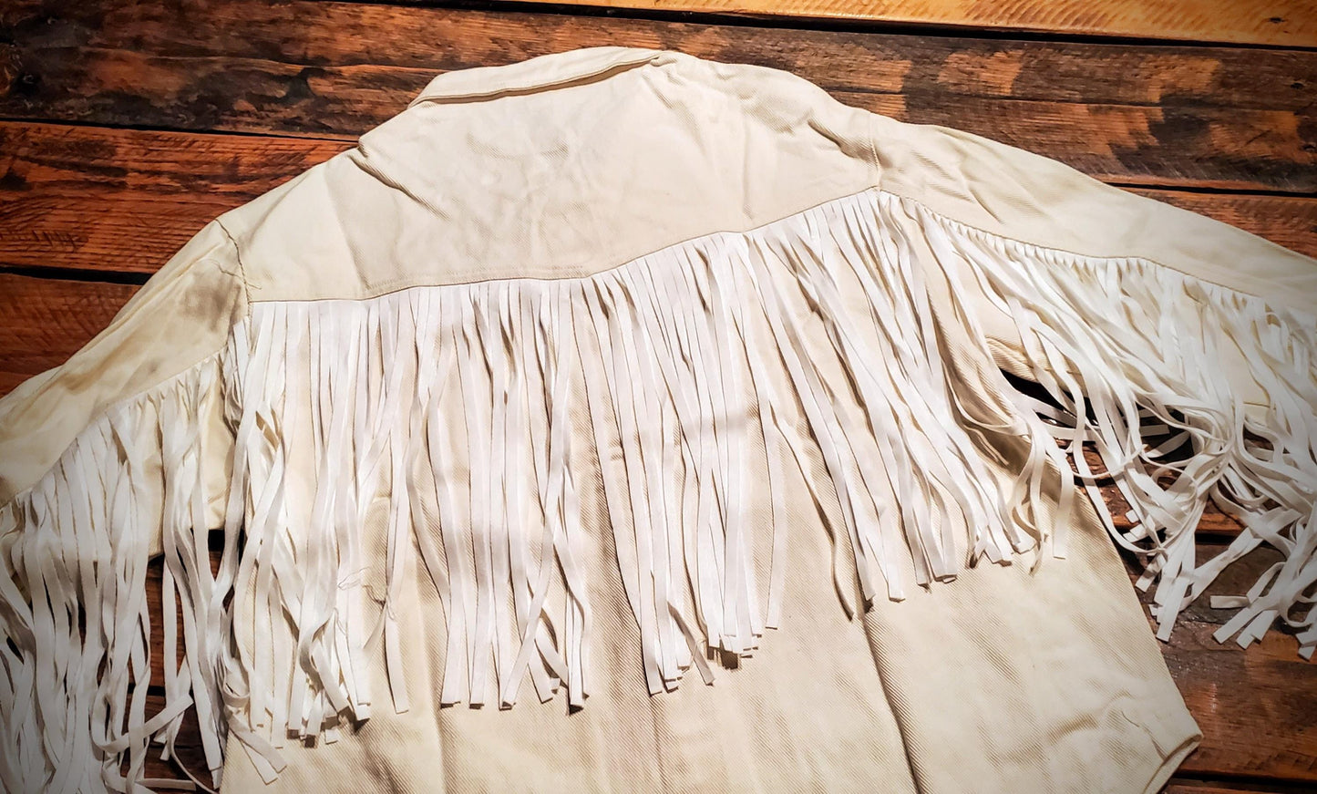 Full Fringe Denim Pearl Snap Jacket in Ivory or Ebony!