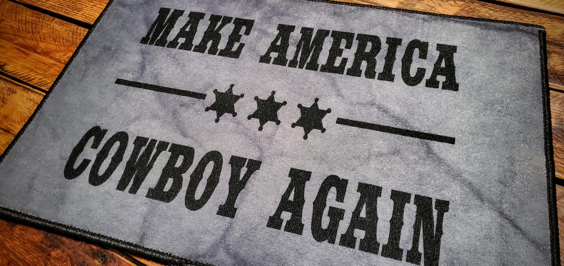 Make America Cowboy Again - Funny Western Welcome Mat / Accent Rug 27" x 18"